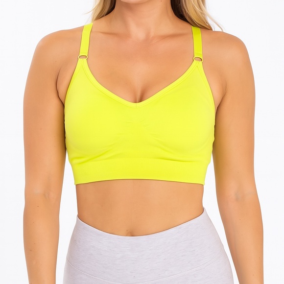 Nikibiki Other - NikiBiki Neon Yellow Seamless Adjustable Strap Sports Bra